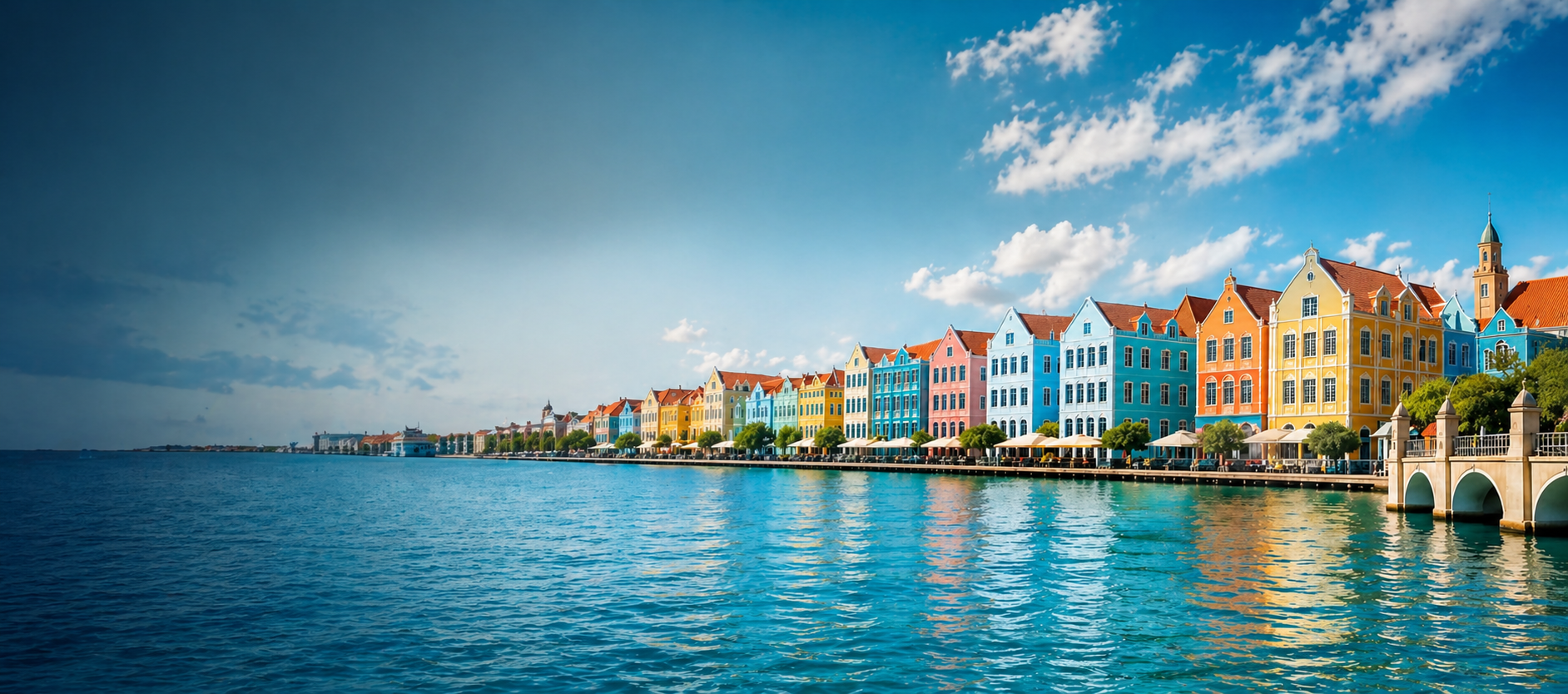 Paisaje de Curaçao y Willemstad